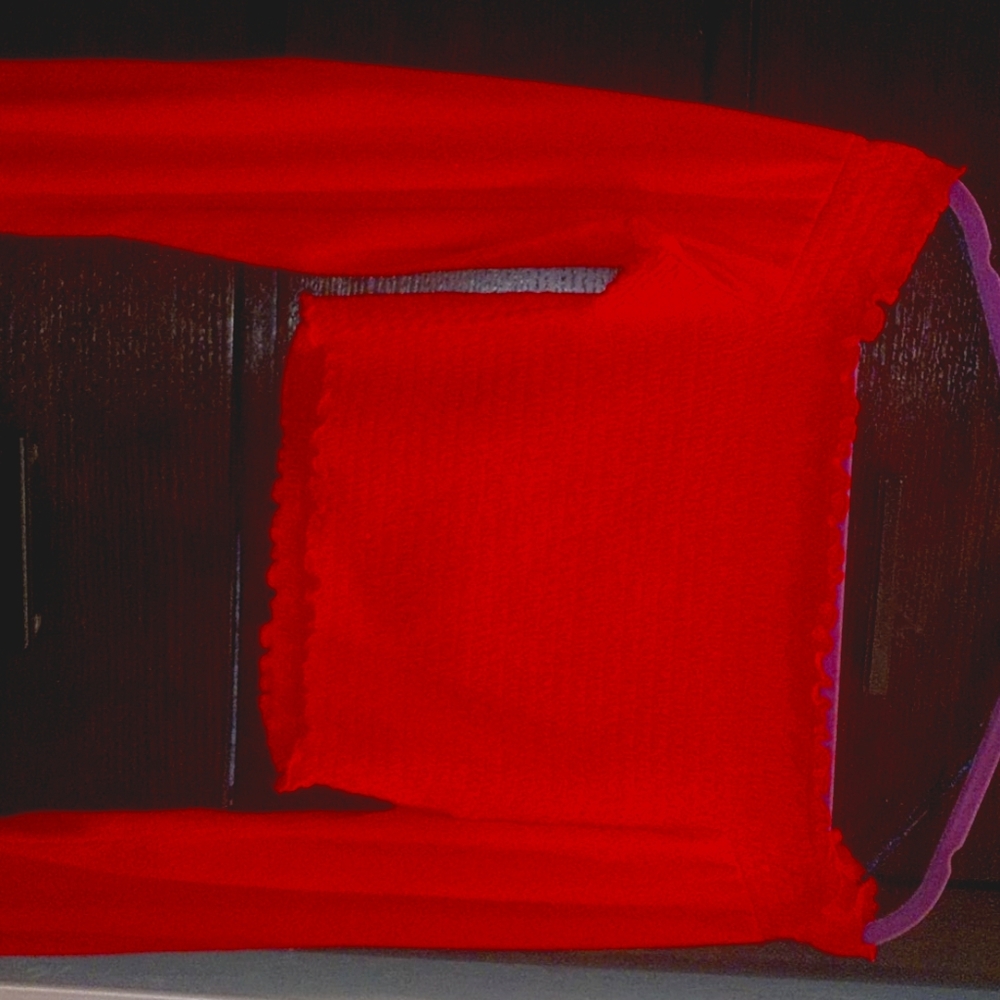 Red cropped off the shoulder shirt